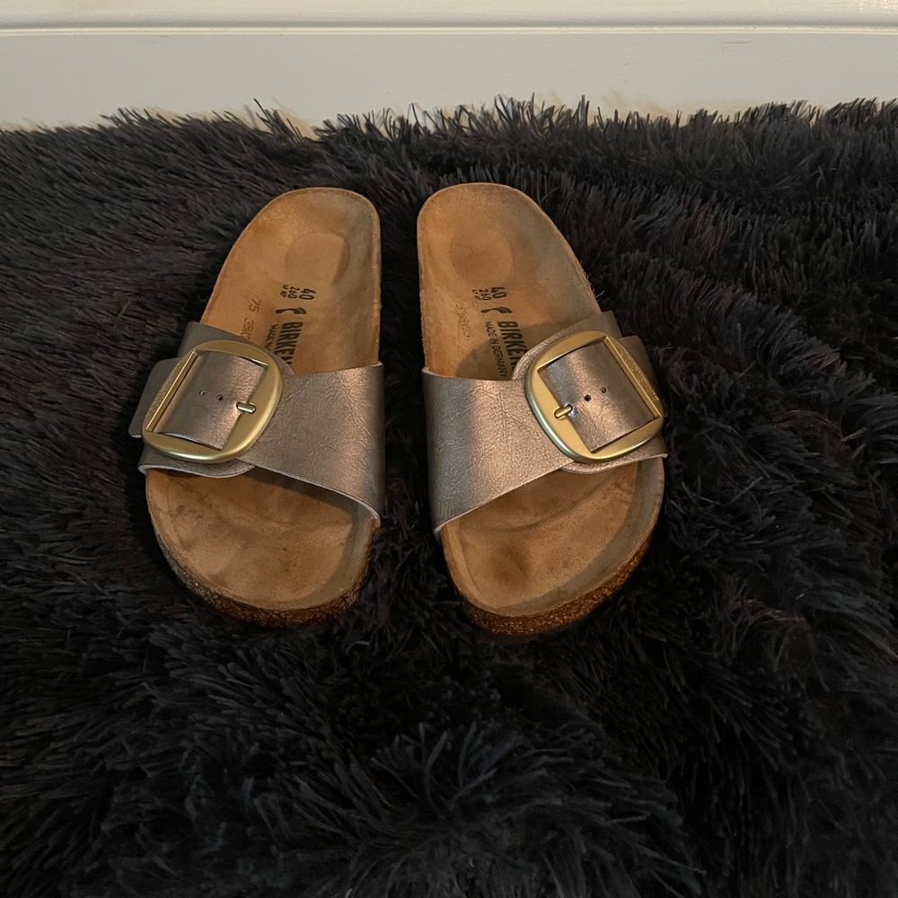 Birkenstock Silver Buckle Sandals - Picture 2 of 2